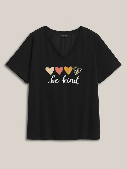 Be Kind Pattern Crewneck T-Shirt