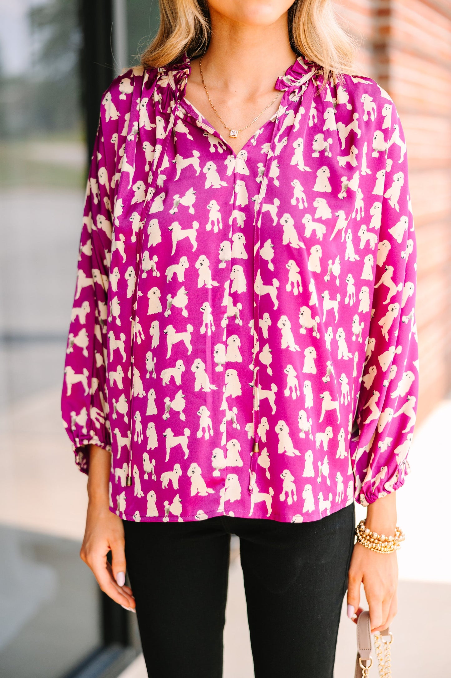 Hear You Out Plum Purple Poodle Blouse
