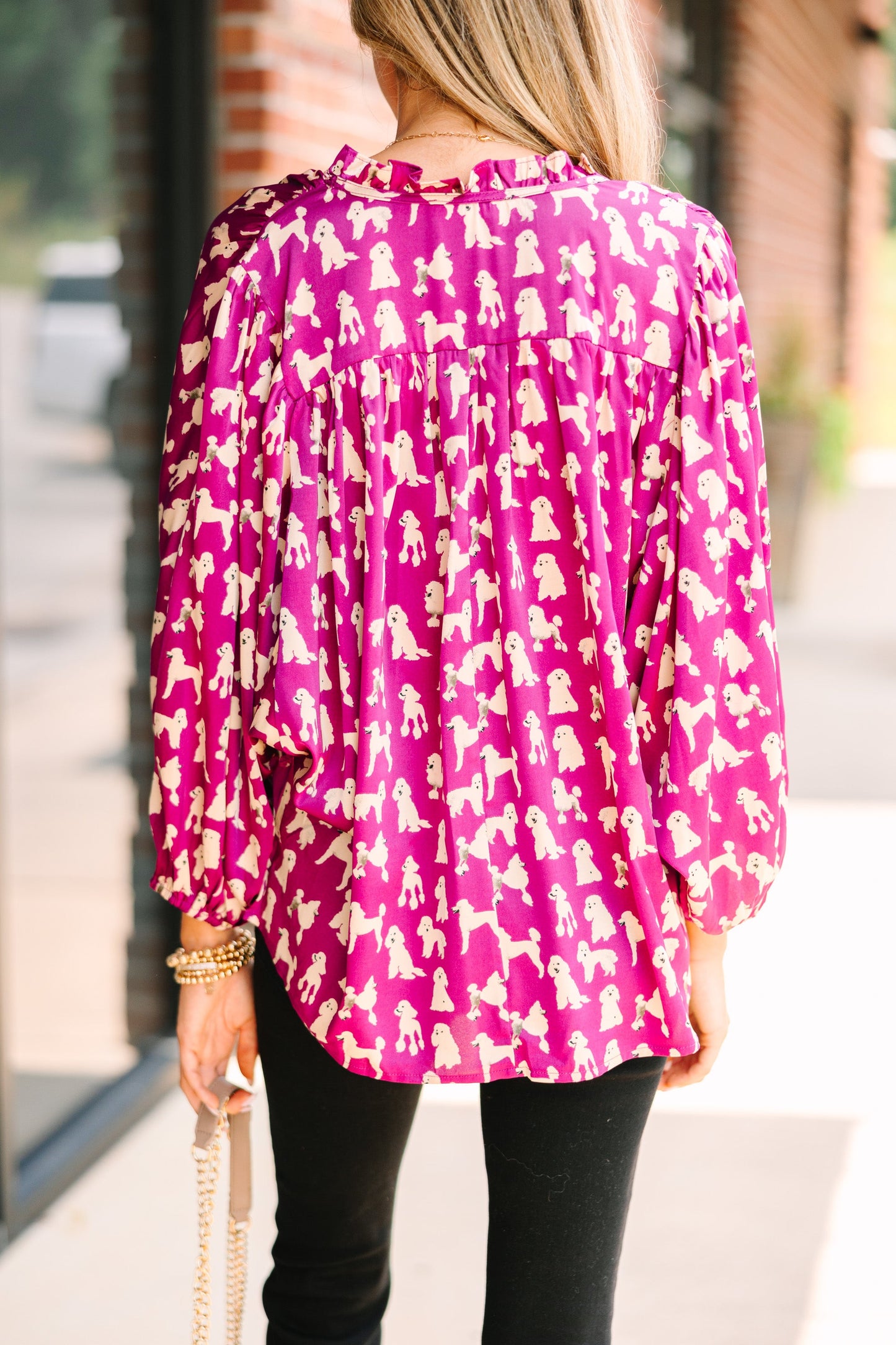 Hear You Out Plum Purple Poodle Blouse