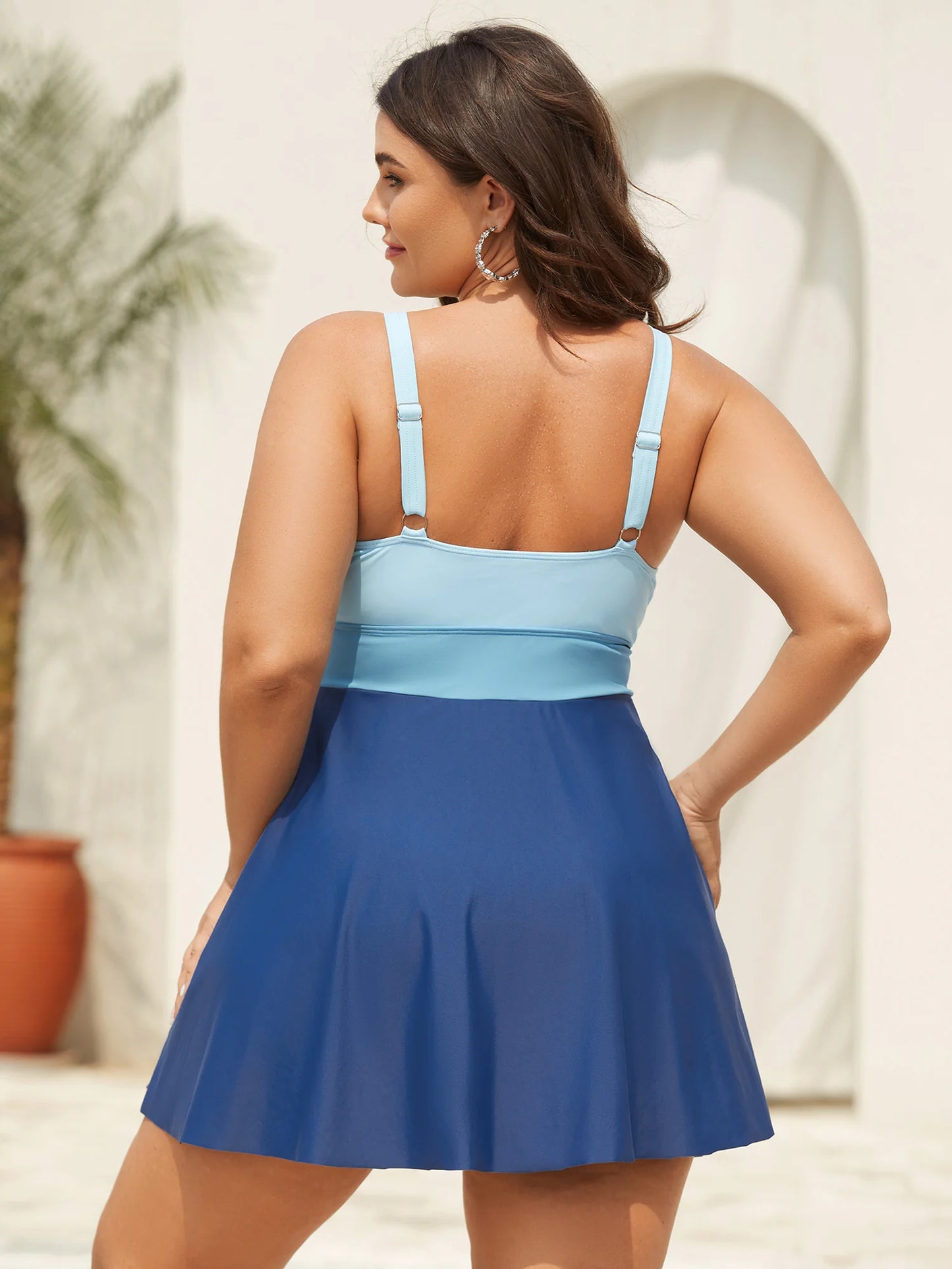 Anti-Float Ties Detachable Starfish Brooch Swim Dress