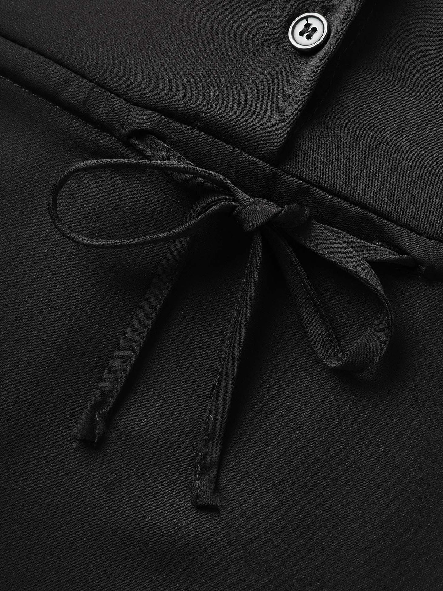 Anti-Wrinkle Drawstring Waist Blouse
