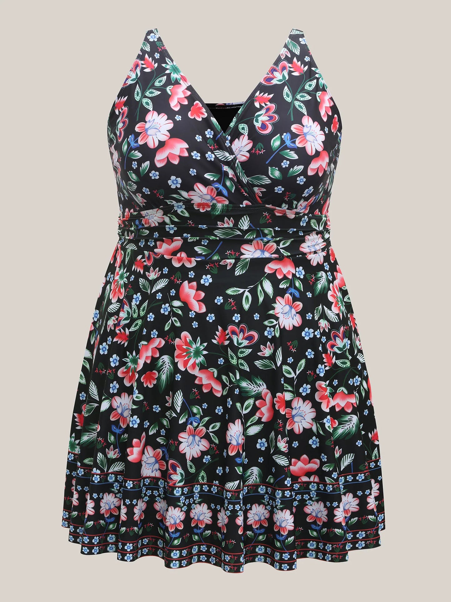 Anti-Float Ties Floral Print Swim Dress