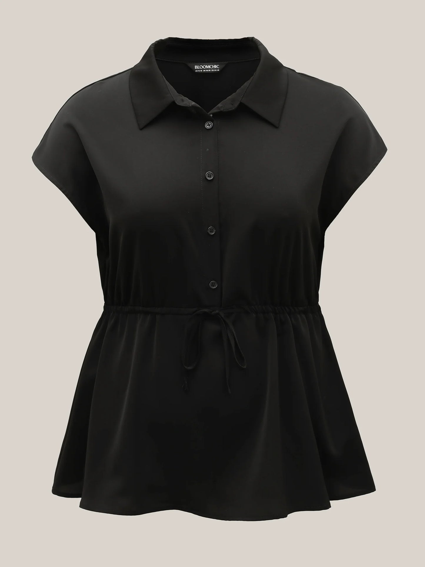 Anti-Wrinkle Drawstring Waist Blouse