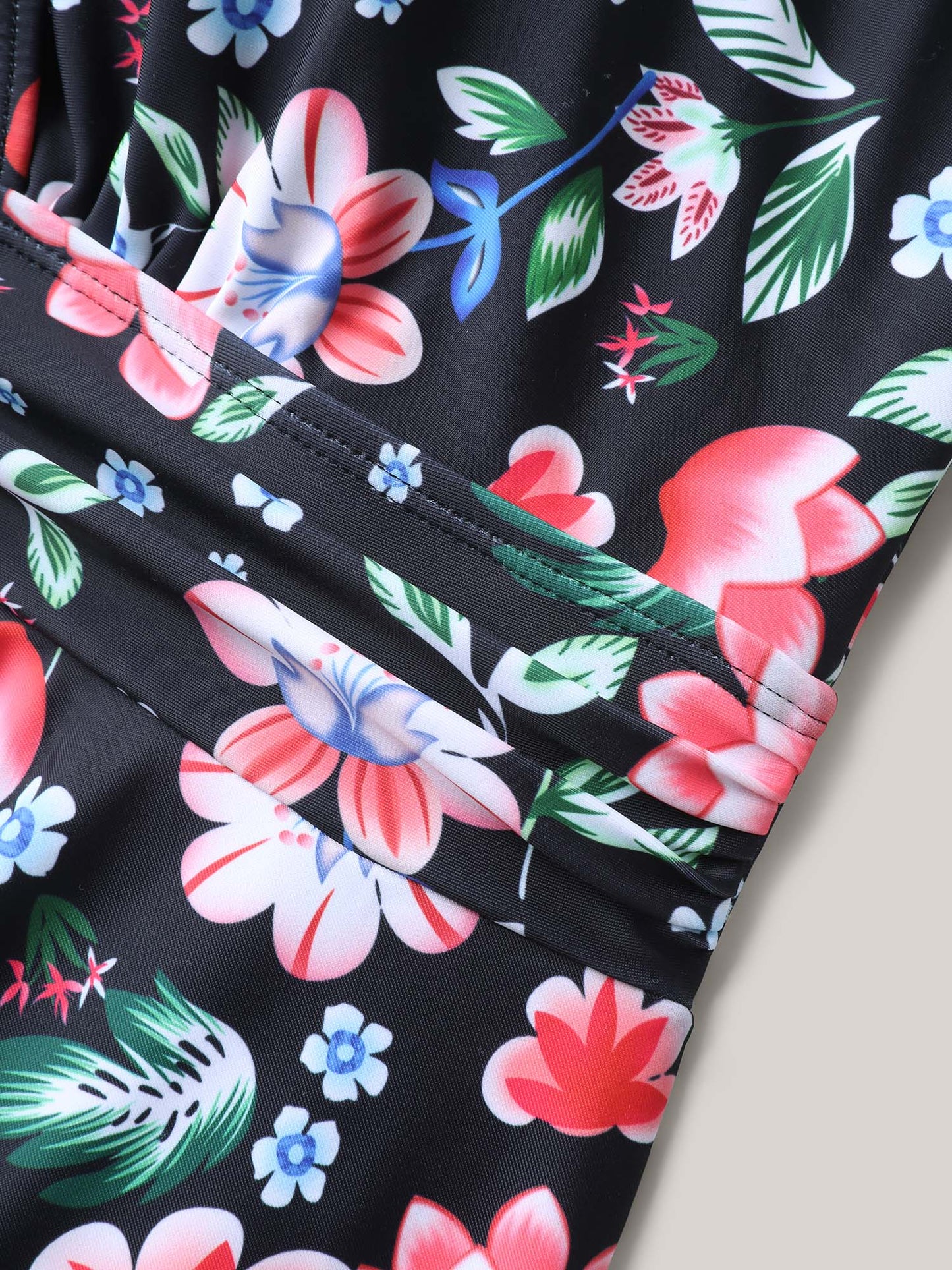 Anti-Float Ties Floral Print Swim Dress